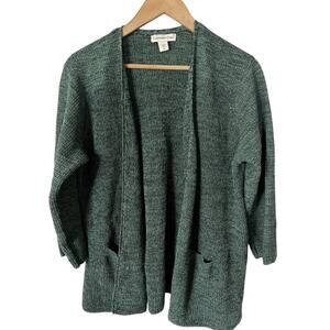 Coldwater Creek Green Marbled Open Front Cardigan Size 2X